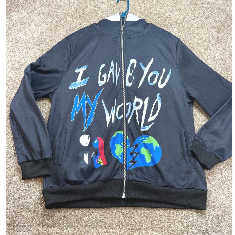 Jack Skellington Sally Nightmare Before Christmas Hoodie‎ Black Large Goth Emo
